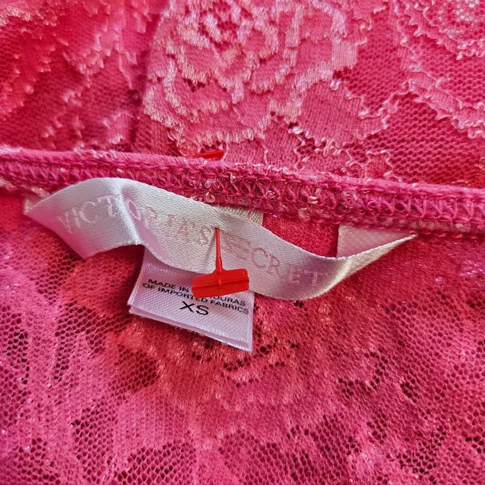 Y2k Victoria's Secret Slip Dress Pink Lace Coquette - XS